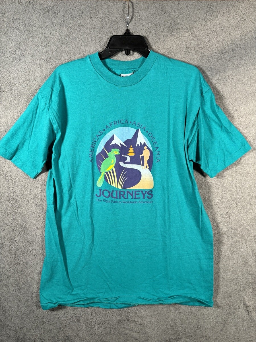 90's Hanes グラフィックTシャツ vintage VINTAGE 90s Journeys Shirt Mens XL Green Large Graphic