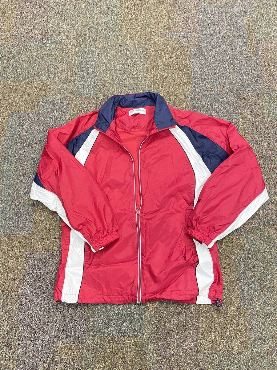 Vintage Wilson Men Size M Red Activewear Windbreaker Tennis Sports Track Jacket