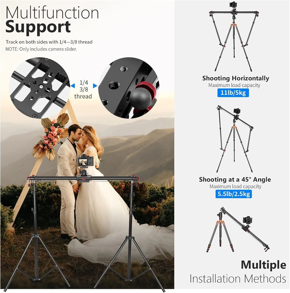 NEEWER ER1-80 80cm App Wireless Control Carbon Fiber Motorized Camera Slider - Image 4 of 4