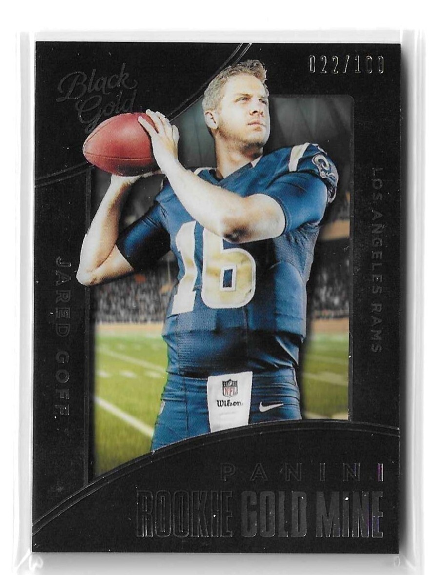 Jared Goff Panini Black Gold Rookie Gold Mine #RG1 White Gold