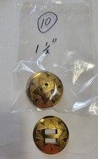 Group Of Ten 10  1-1/2" SOLID Brass Round SADDLE CONCHO. England Brass Star.