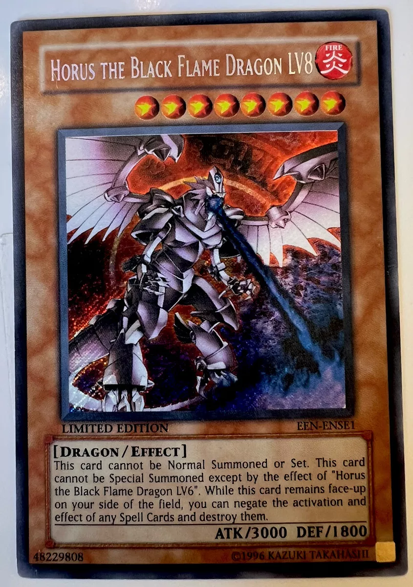 Yugioh Horus the Black Flame Dragon LV8 EEN-ENSE1 Limited Edition Secret  Rare