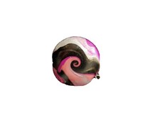 Necklace pendant pink black swirl sparkle handmade free ship