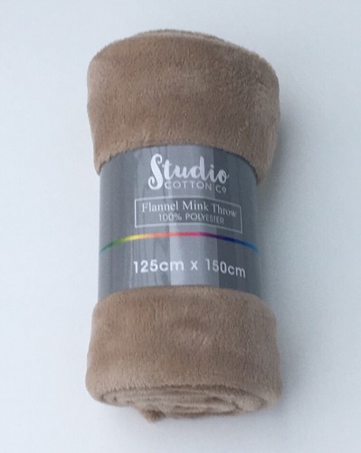 STUDIO COTTON Soft Flannel Mink Throw Fleece Blanket - Picture 26 of 53