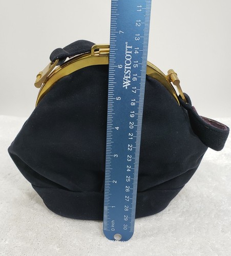 Borsa a mano vintage con manico superiore di Miller Penn in camoscio nero - Foto 11 di 12
