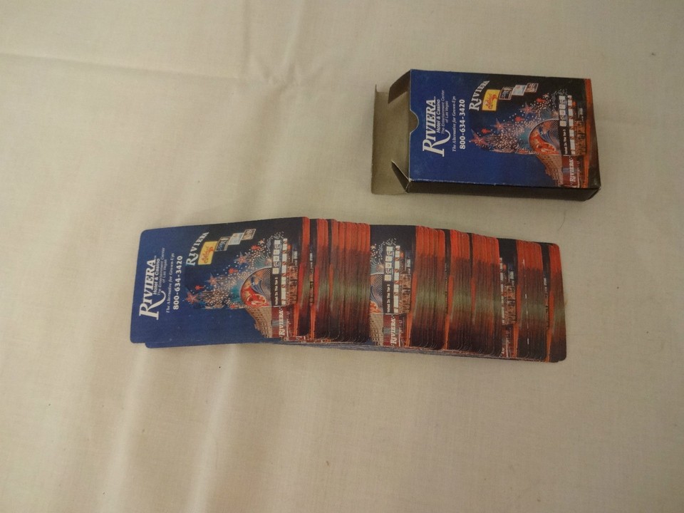 Riviera Hotel Casino Playing Cards Las Vegas Full Deck w/Box & 2 Jokers