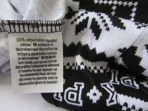 Victoria Secret Pink 100 COTTON Black Fairisle Snowflake ONE PIECE PAJAMAS S M L - Picture 5 of 5