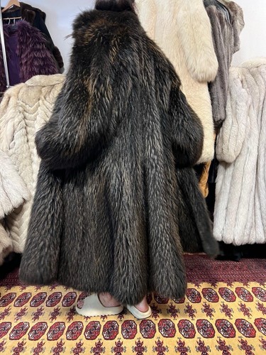 Pelzmantel Raccoon Pelz Real Fur Coat UNISEX Pelliccia SELTEN! TOP ZUSTAND M-XL - Picture 5 of 24