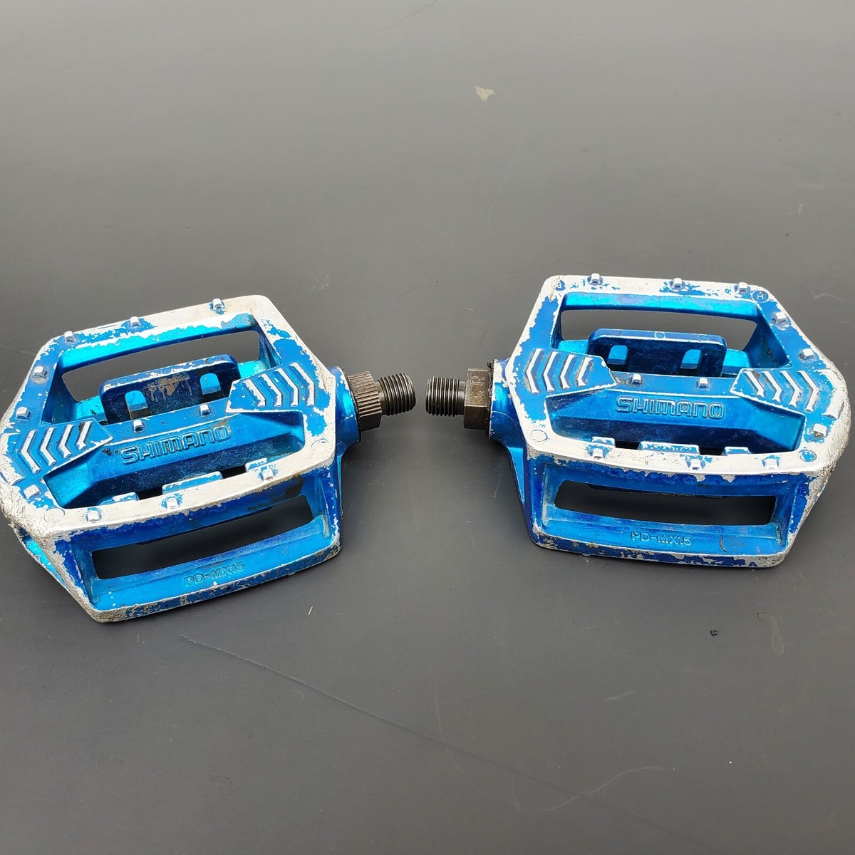 1980's SHIMANO PD-MX15 BLUE 1/2 PEDALS OLD SCHOOL BMX PD MX 1980's SHIMANO PD-MX15 BLUE 1/2 PEDALS OLD SCHOOL BMX PD MX