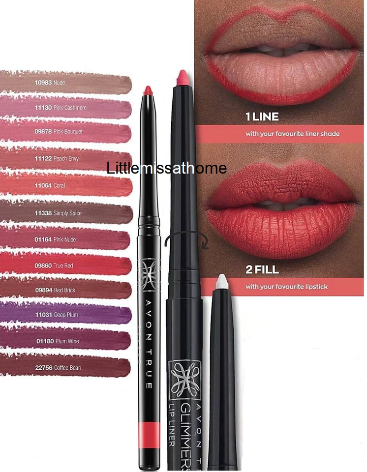 AVON GLIMMERSTICK LIP LINER smudge proof vitamin E voluptous lips soft pencil