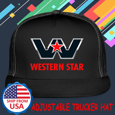 Western Star Truck Adjustable Black Trucker Hat Size Adult