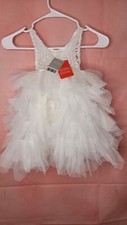 2Bunnies Lined Dress 12/18 months White Tutu Tulle NWT