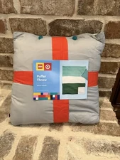 LEGO Color Block Puffer Throw Blanket Teal Gray Green LEGO Target Collection