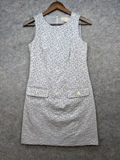 Michael Michael Kors Dress Womens 2 Gray Leopard Print Sleeveless Mini Sheath
