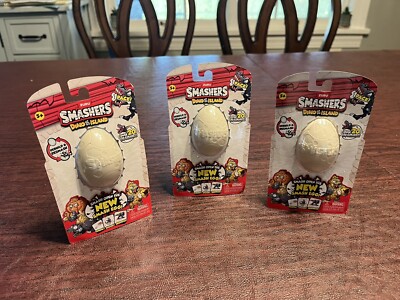 Zuru Smashers Dino Island Nano Egg Collectible Dinosaur Surprise 3pk Lot