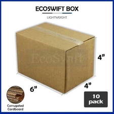 10 6x4x4 EcoSwift Cardboard Packing Moving Shipping Boxes Corrugated Box Cartons