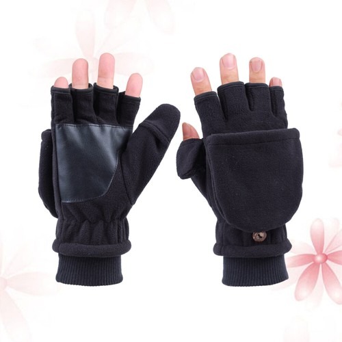 Fleece Flap Gloves Man Student Adult Thicken for Riding Double Layers - Picture 7 of 12