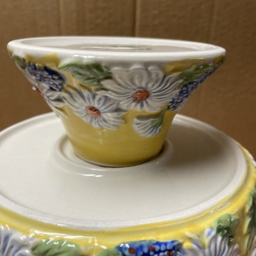 Temp-tations by Tara Blue Figural Floral Trifle Bowl NEW 3 QT Ceramic Rare / Y40 - Picture 6 of 9