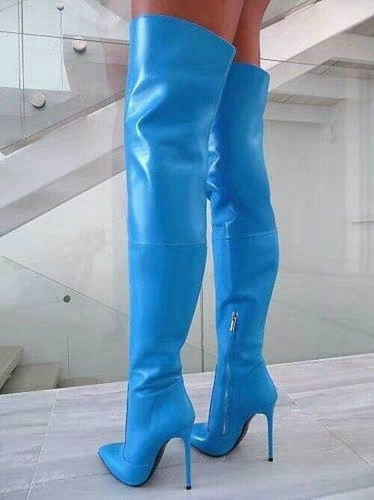 Sexy Women Over The Knee Boots Thin High Heels Boots Pointed Toe Party Shoes New - Picture 2 of 6