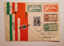 Busta propaganda Italia incontro Hitler Mussolini Roma 1938 San Marino Amburgo