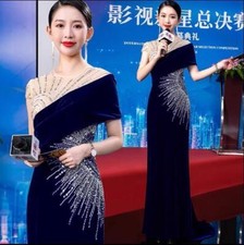 Gorgeous Shine Sequins Bodycon Fishtail Gown Cocktail Velvet Evening Dresses