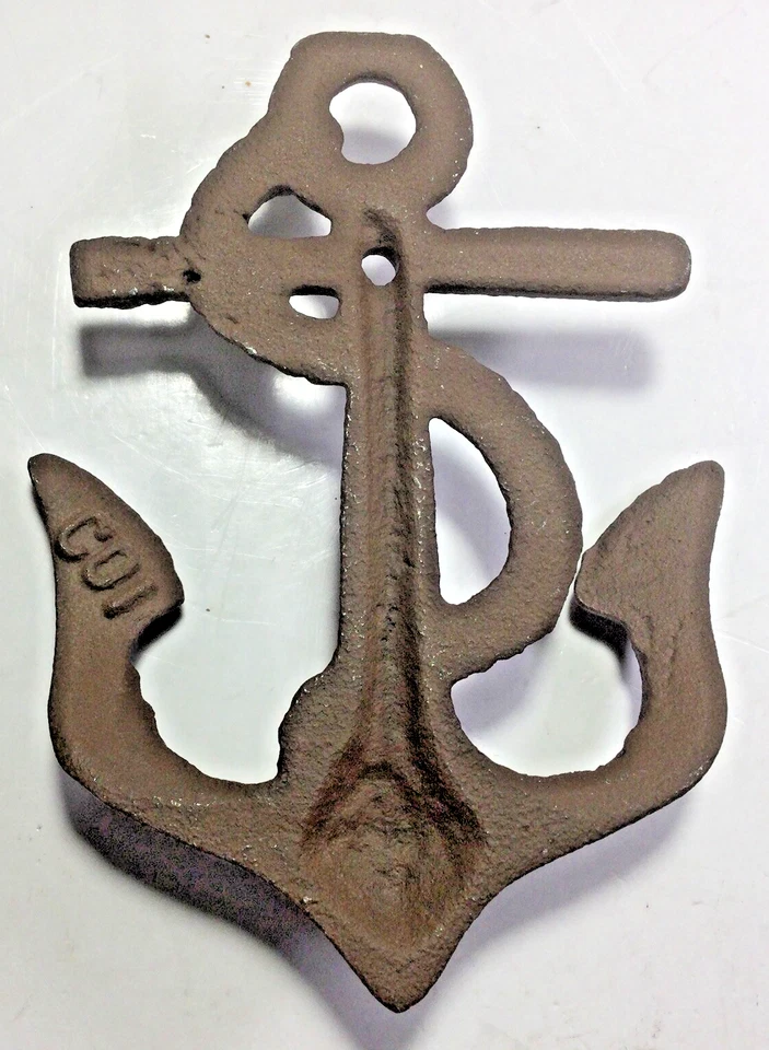 Чугунный корабль якорь пальто шляпа крюк морской пляж декор настенное крепление ржавчины отделка - Изображение 2 из 4