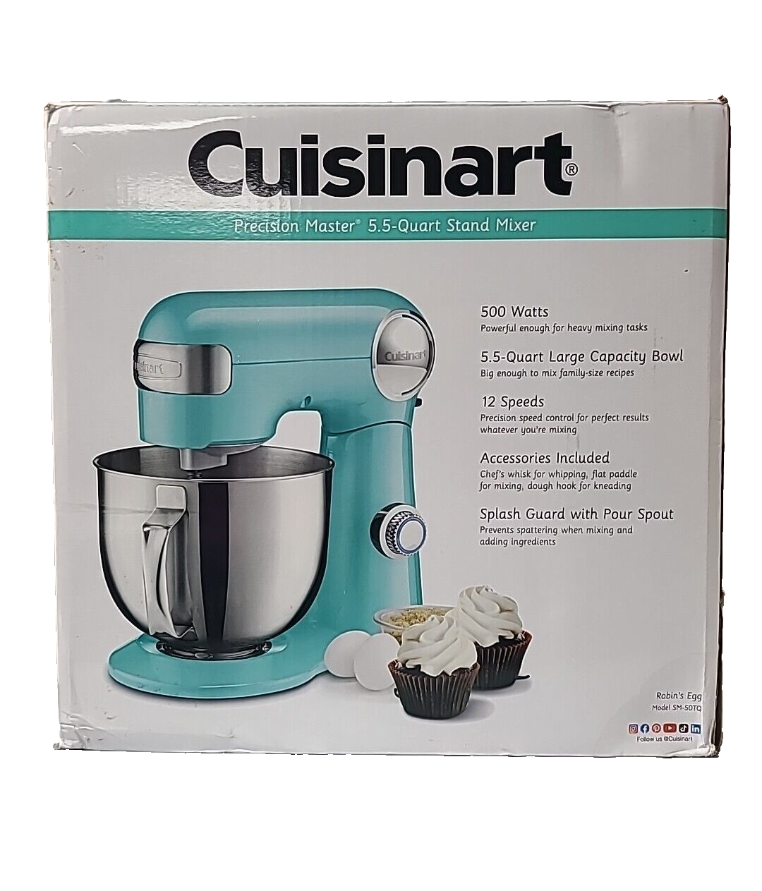 Cuisinart Precision Master 5.5 Quart Stand Mixer SM50TQ FREE SHIPPING