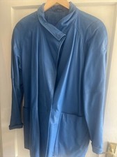 Vintage Retro 1980s Ladies House Of Fraser Blue Leather Jacket 14 Duran Disco.