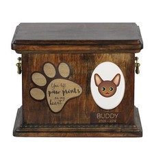 Oriental - urn for cat ashes, personalized urn with engraving, commemorative box