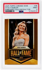 2025 Topps Chrome WWE Stacy Keibler Embedded Gold Refractor #EMB-SK /50 PSA 9
