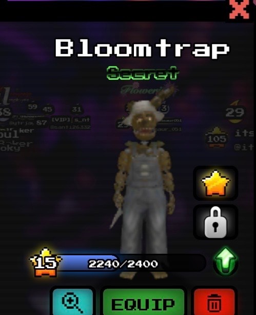 FNAF Roblox Five Nights: Hunted - BloomTrap Secret Skin