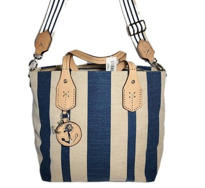 BRIGHTON COASTLINE HURLEY NAUTICAL HARBOR ANCHOR TOTE HANDBAG CROSSBODY MRP $315