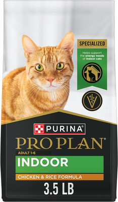 Purina Pro Plan Adult Indoor Chicken and Rice Formula High Protein Cat Food 3.5