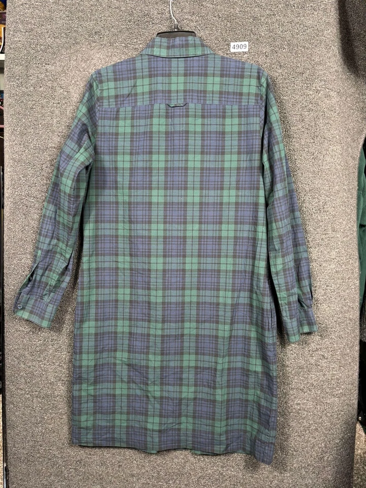 Brooks Brothers Red Fleece Shirt Dress Womens Sz L Green Navy Plaid Black Watch - Image 2 of 4