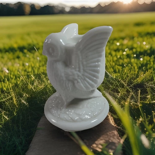 Vintage White Milk Glass Owl Toothpick Holder About 3” Tall And 2/12 “ Wide