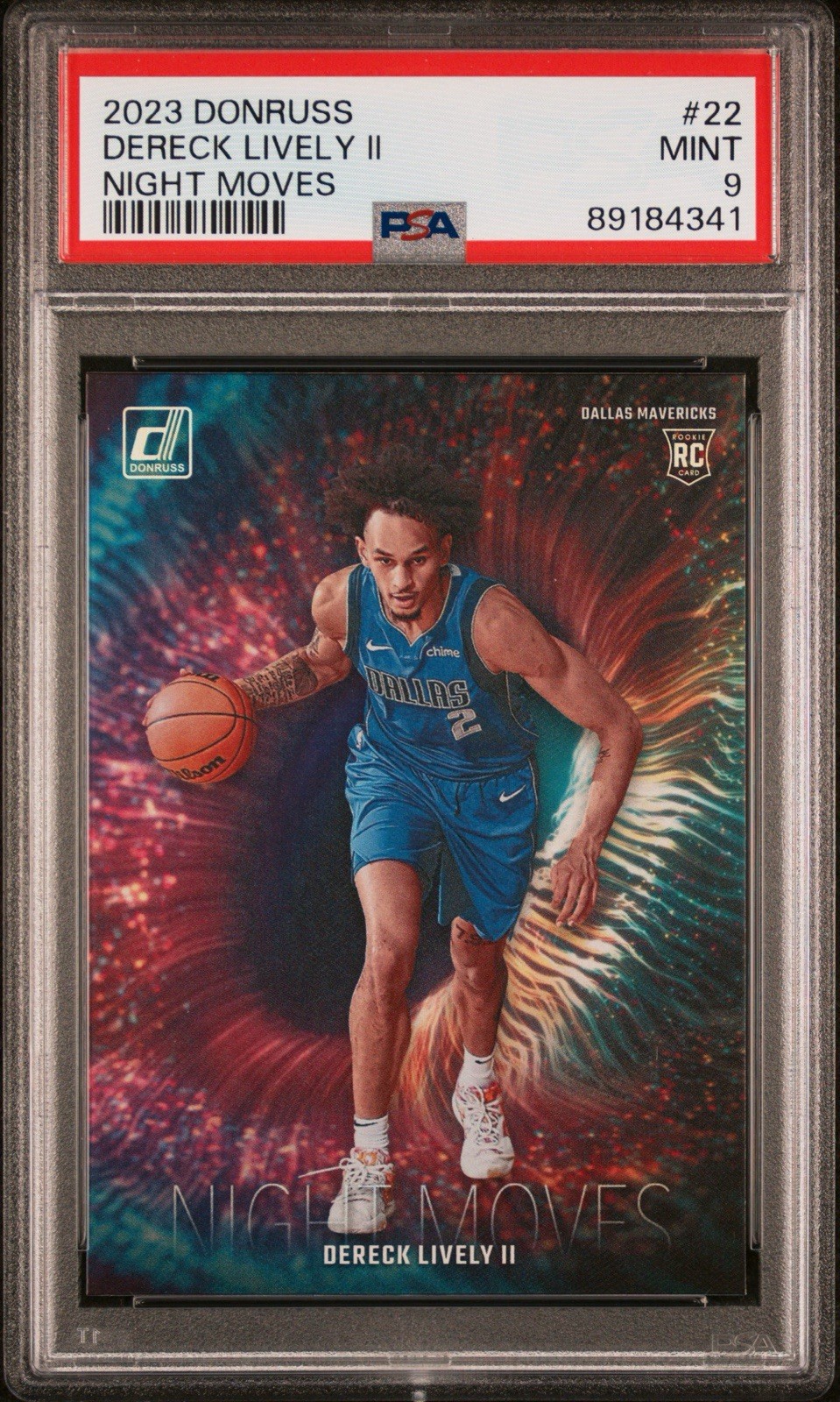 2023-24 Panini Donruss - Night Moves Dereck Lively #22 (RC) PSA 9 Mavericks