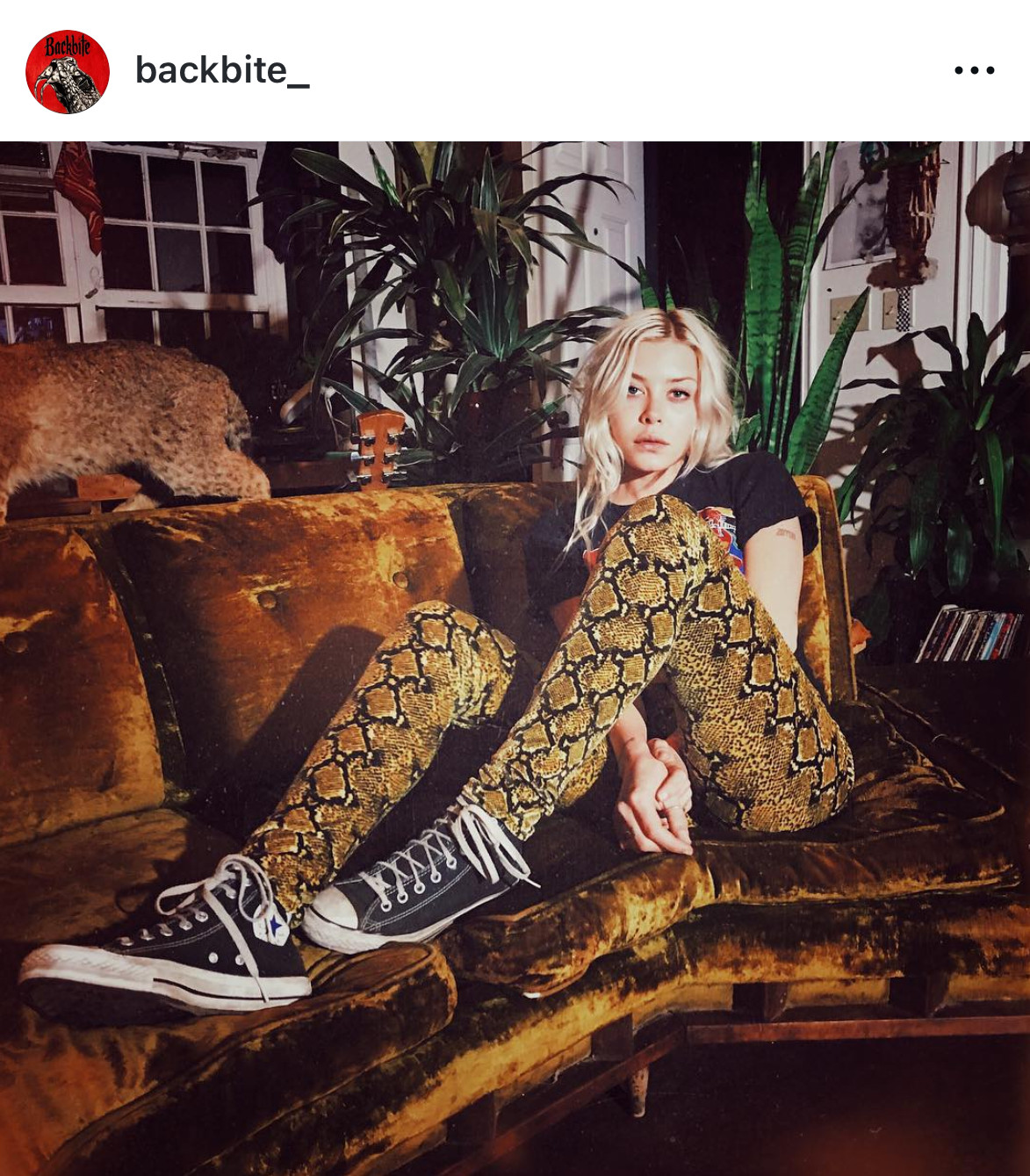 Backbite Gold Black Snakeskin Python Print Skinny… - image 5