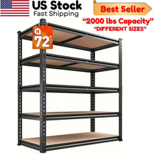 5-Tier Heavy Duty Metal Storage Shelving Adjustable Rack Unit Garage Assembly