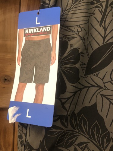 Corto nuoto firmato Kirkland con fodera boxer tessuto elasticizzato taglia L verde oliva - Foto 2 di 8