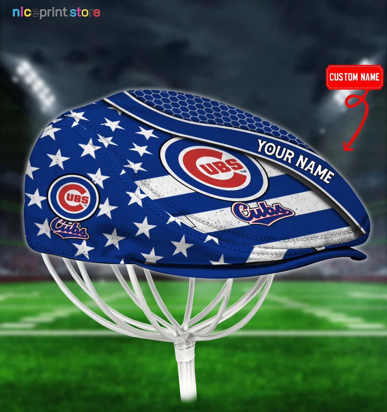 Chicago Cubs Jeff Cap Baseball Driving Flat Golf Cap