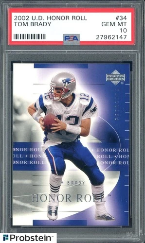 2002 UD Honor Roll #34 Tom Brady New England Patriots PSA 10 GEM MINT