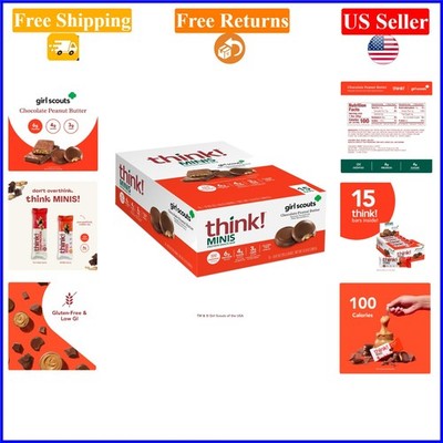 Girl Scout Minis Chocolate Peanut Butter Protein Bars, 15 Count, Gluten-Free