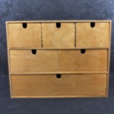 IKEA Moppe Birch Plywood Storage 6 Drawers Mini Chest Organizer Jewelry Box Wood
