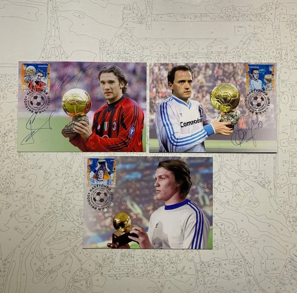 Juego de postales ¡El próximo balón de oro es tuyo! Firmado por Shevchenko/Belanov Foto 4 de 4