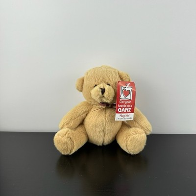 Ganz Rare Lil Chum Teddy Bear 5  H10904 Brown Tan Bow Plush Stuffed Animal NWT
