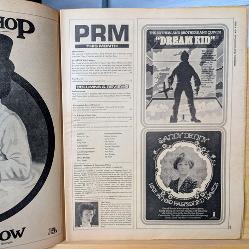 Phonograph Record Magazine Issue 9 Vol. 4 July 1974 David Bowie NO LABEL - Picture 3 of 7
