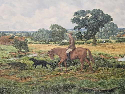 BRIAN TOVEY - LARGE EQUESTRIAN OIL PAINTING - MAN ON HORSEBACK - Picture 4 of 19