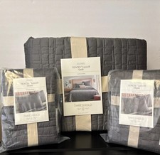 Threshold Quilt Lyocell Luxe Lightweight OEKO-TEX, Dark Gray, Full/Queen 2 Shams