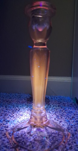 Kerzenständer rosa Glas Vintage - Bild 4 von 6
