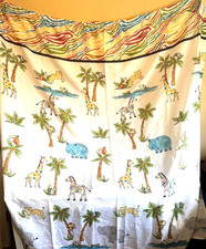Fabric Shower Curtain Safari Jungle Animals Kids Fun Bathroom Monkey 70" x 72"
